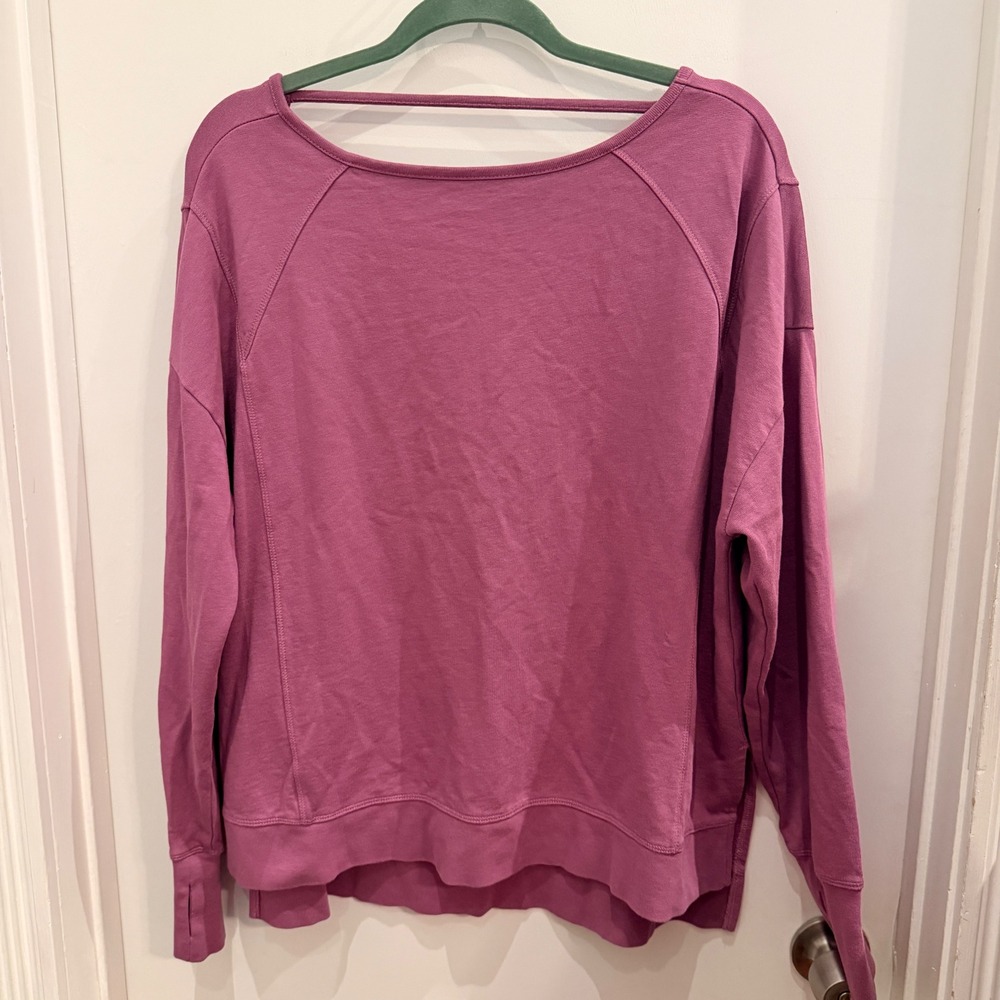 Sweaty Betty Simhasana Sweatshirt Large Pink Athleisure Yoga‎ Scoop Back